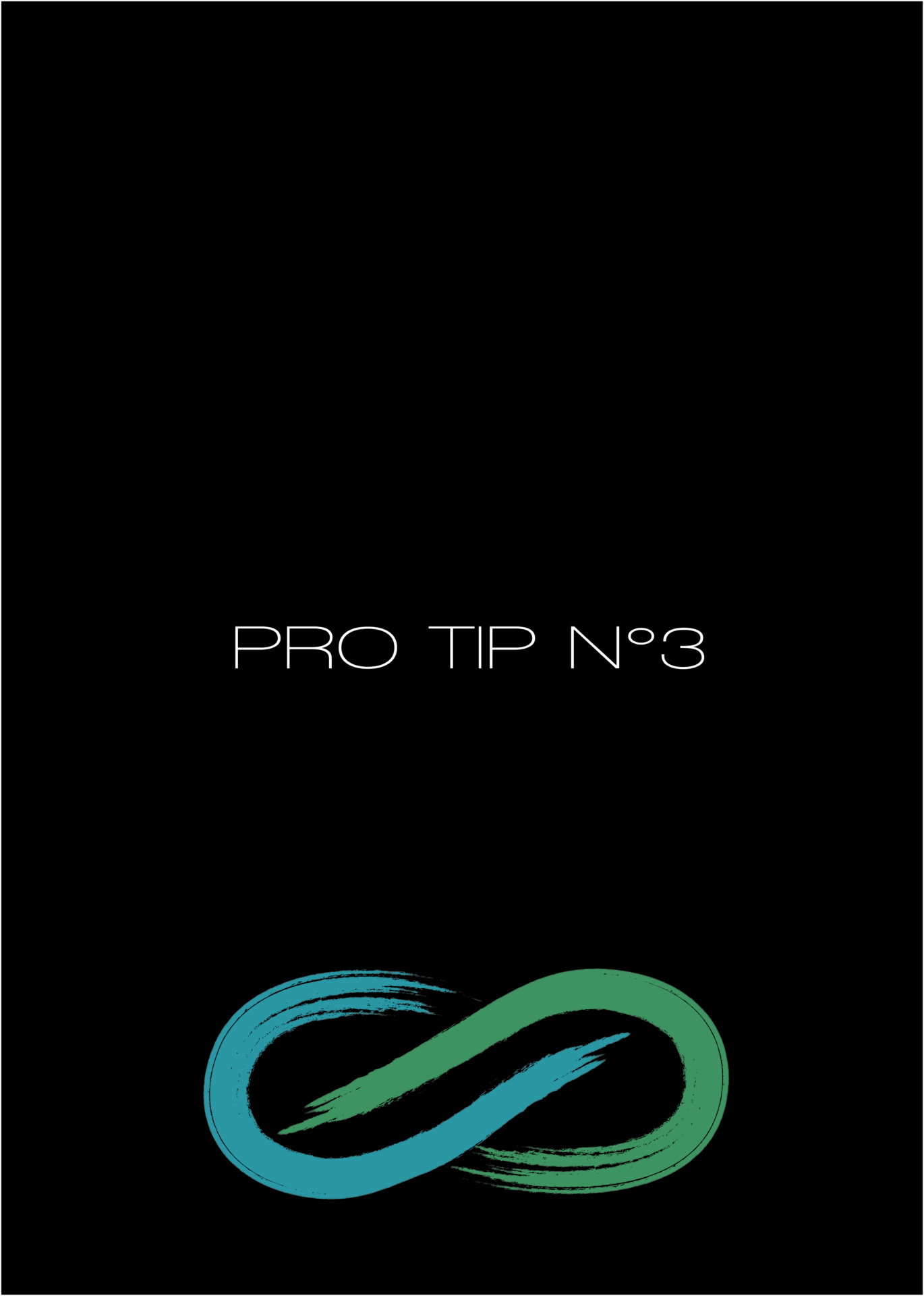 PRO TIP N°3 inscrit blanc sur noir avec un logo vert et bleu de vert demain energie en forme d'infini dessiné